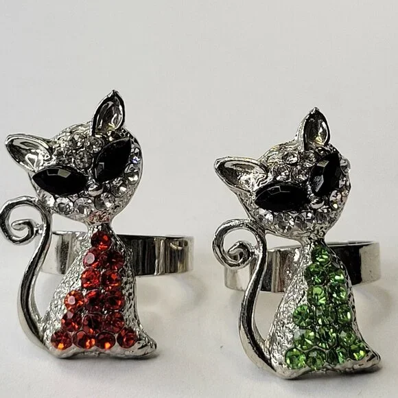 Red Cat Ring Adjustable Band - Picture 6 of 11